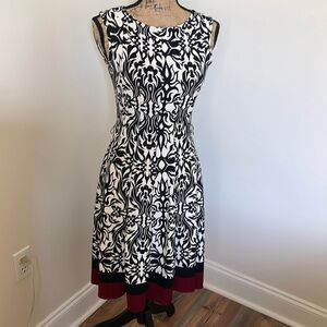 HAANI black and white dress, full skirt, size SMALL Petite